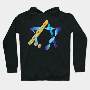 Hanukkah Menorah Star of David Hoodie